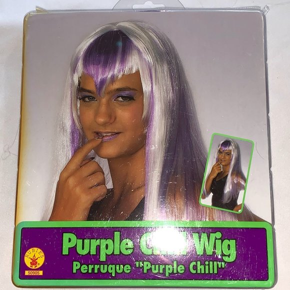 Rubie's Women's Costume Purple Chill Long Hair Wig New Old Stock - Picture 2 of 8